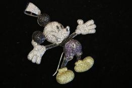 Finley set micro pave stone set Mickey Mouse pendant