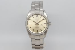 Gentleman's Rolex Oyster Precision, circular dial, baton hour markers, stainless steel case and