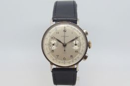 Rare oversized Gentlemen's Lemania Chronograph stainless steel, circa 1940s, original two tone