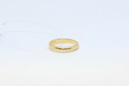 22ct yellow gold wedding band, 3mm band, 4.3g, ring size L