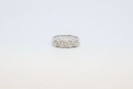 Four stone diamond ring, round brilliant cut diamonds weighing an estimated total of 2.10ct,