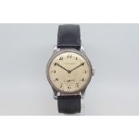 Rare Oversized Gentlemen's Longines, circa 1940s, Arabic dial with sweeping sub second hand, black