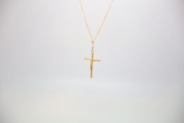 9ct yellow gold crucifix and chain