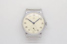 Gentlemen's Vintage Tudor Wristwatch, circular dial with arabic numerals and a subisdary second dial