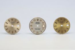 3x Ladies Rolex dials including; mother of pearl diamond dot Date Just, 2x Date dials