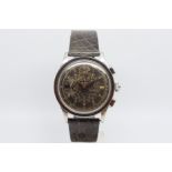 Gentlemen's Tissot Black Gilt Dial Chronograph Wristwatch, circular black gilt dial twin sub dials
