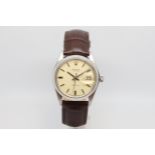Gentlemen's Rolex Oyster Date Precision, cream dial with baton hour markers, stainless steel case,