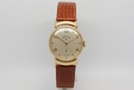 Gentlemen's Lord Elgin Gold Vintage Wristwatch, circular dial with a mixture of baton hour markers
