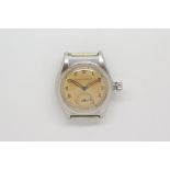 Gentlemen's Vintage Rolex Oyster Wristwatch, circular heavy patina dial with arabic numerals and a