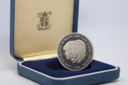 Royal mint commemorative coin, sterling silver coin commemorating the marriage of the Prince of