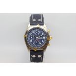 Gentlemen's Breitling Blackbird Chronometre Date, circular blue dial with arabic numerals date