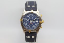 Gentlemen's Breitling Blackbird Chronometre Date, circular blue dial with arabic numerals date