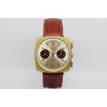 Gentlemen's Vintage Breitling Top Time Chronograph, circular silver panda dial with baton hour