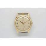 Gentlemen's Vintage Omega 9ct Gold Wristwatch, circular dial with both gold arabic numeral and baton