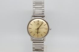 Gentlemen's Omega Seamaster DeVille Wristwatch, circular dial with rolled gold baton hour markers,