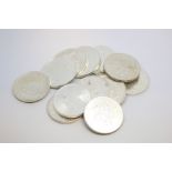 Selection of thirteen silver coins, including Canadian coins, Britannia and Republic of Sierra
