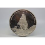 Large silver coin, Elizabeth II, Solomon Islands 25 Dollars, marked *Jean Michel Huon De Kermadec*
