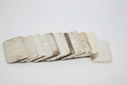 A quantity of 14x 999 silver marked bars including APMEX, National, Gold Way, Sunshine Miniting Inc,