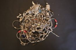 A quantity of mostly gem set silver jewellery, weighing approximately 1300g gross