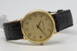 Vintage Audemars Piguet 18ct Gold Diamond Date Wristwatch, circular gold diamond set centre second