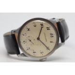 Rare Oversized Gentlemen's Longines, circa 1940s, Arabic dial with sweeping sub second hand, black