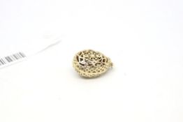 Openwork egg pendant, in yellow metal stamped 14ct, weighing approximately 4.9g