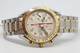 Gentleman's Bi Metal Omega Speedmaster Chronograph Wristwatch, circular dial with 3 subsidiary dials