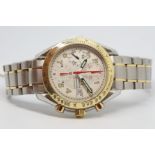 Gentleman's Bi Metal Omega Speedmaster Chronograph Wristwatch, circular dial with 3 subsidiary dials