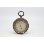 V.Hicks Birometer, circular aged multi ruler dial, in a silver case, comes with ciruclar case.