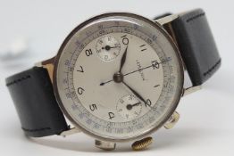 Rare oversized Gentlemen's Lemania Chronograph stainless steel, circa 1940s, original two tone