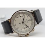 Rare oversized Gentlemen's Lemania Chronograph stainless steel, circa 1940s, original two tone