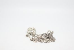 A quantity of mostly silver jewellery including elephant design ring, necklace and bracelet, one pig