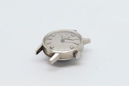 Ladies 18ct Omega Diamond Wristwatch, circular dial diamond set, 18ct white gold case, snap case