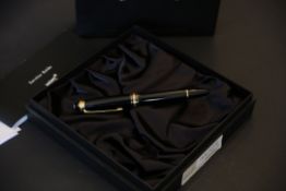 Montblanc - Special 75th anniversary edition Le Grand fountain pen, black with gilt detail, 14k gold