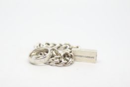 Emporio Armani silver curb link bracelet with heavy clasp, together with an Emporio Armani silver