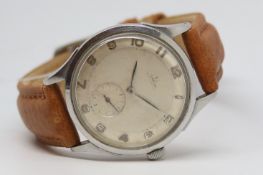 Gents Omega Oversized Vintage Wristwatch, circular dial with arabic numerals and an outer minute