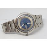 Gents Omega Dynamic Vintage Wristwatch, oval two tone centre second dial with baton hour markers and