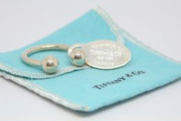 Tiffany & Co silver keyring, in a Tiffany & Co pouch