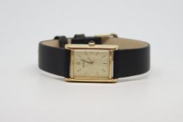 Ladies Seiko Gold Plated Wristwatch, square champagne dial with baton hour markers, gold plated case