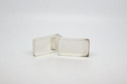 A quantity of 2x Baird & Co, 999.9 fine silver 100g Bars, weighing approximately 200g gross