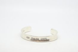 Tiffany & Co 1837 cuff bangle, stamped and hallmarked, approximately 54g a/f small crack to
