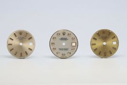 3x Ladies' Rolex dials including; mother of pearl diamond dot Date Just, 2x Date dials