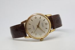 Gents Chalet Vintage Wristwatch, circular dial with baton hour markers and Arabic numerals, gold