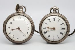 Drummond & Swaffhaus Silver Pocket Watches, circular white dial with roman numerals, 55mm silver