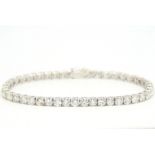 Diamond tennis bracelet, forty-four round brilliant cut diamonds, weighing an estimated total of 8.