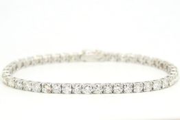 Diamond tennis bracelet, forty-four round brilliant cut diamonds, weighing an estimated total of 8.