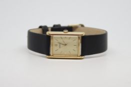 Ladies' Seiko Gold Plated Wristwatch, square champagne dial with baton hour markers, gold plated