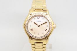 Unreserved - Ladies' 18ct diamond set Ebel 1911, circular mother of pearl dial, diamond dot and