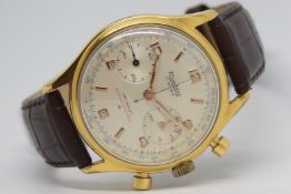 Gentlemen's Montdor chronograph circular dial with two subsidiary dials, rose gold Arabic and