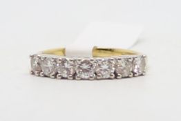 Seven stone diamond ring, round brilliant cut diamonds, weighing an estimated total of 0.80ct,